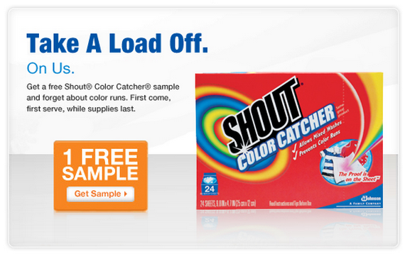 FREEBIE ALERT FREE Shout Color Catcher plus 1 off coupon!