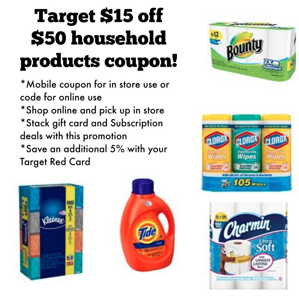 Target 15 off 50 Household Products coupon!